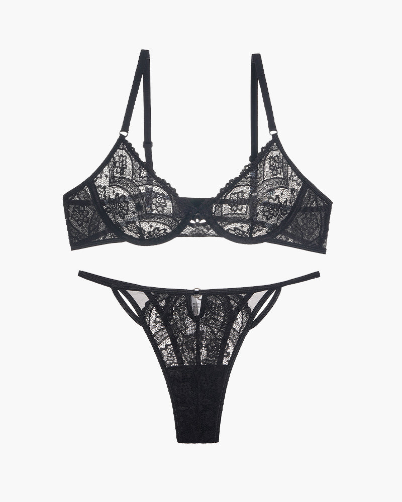 Kant BH met 3/4-kupa en StrinngtRoze Set