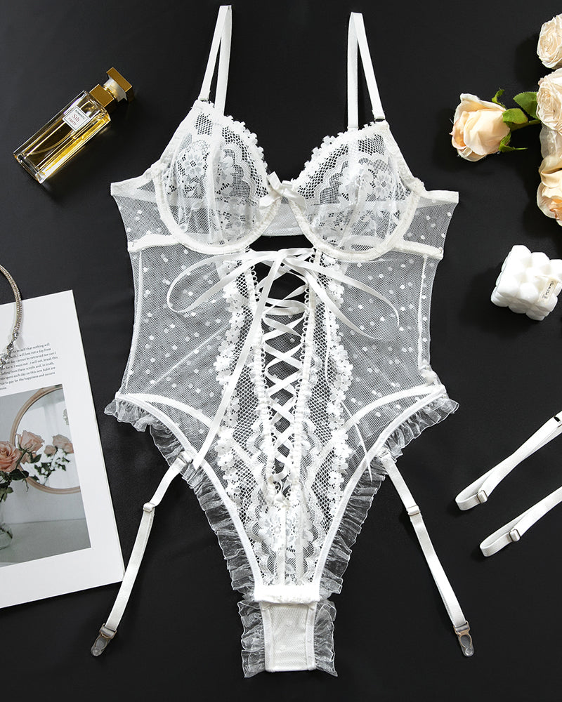 Kanting Bodysuint met Korsade bandjes