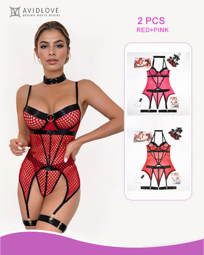 2-pack finschnatsMesh-korsettunderkLeer