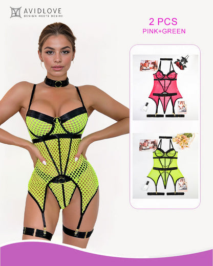 2-pack finschnatsMesh-korsettunderkLeer