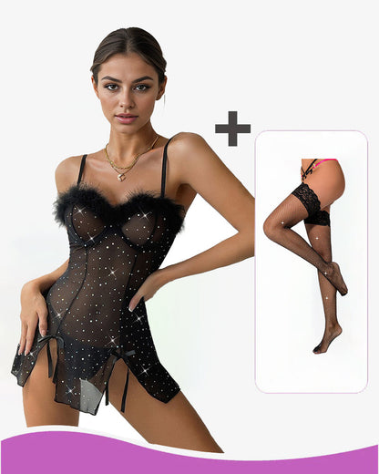 Dinamant Doorzinchting Elastinsch Klanninng met Slints Set