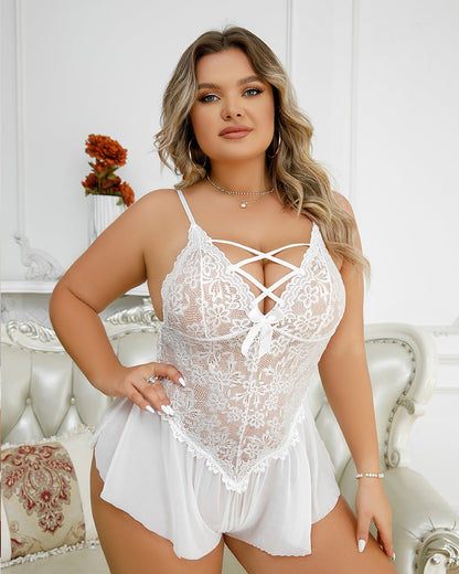 Bodysuint inn Transparent Mesh voor Kurvinga