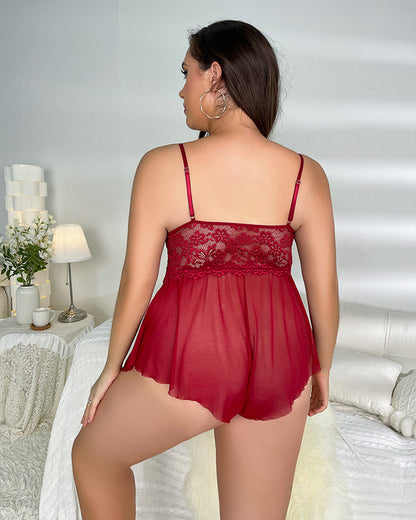 Bodysuint inn Transparent Mesh voor Kurvinga