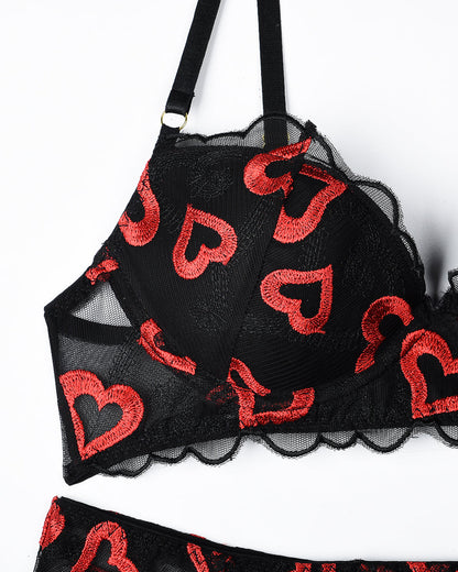 Broderad Set met Kousenbandhouder