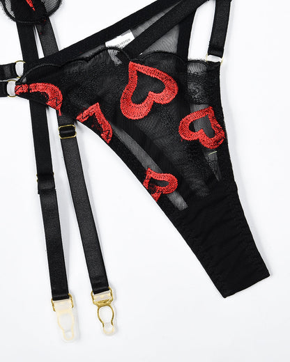 Broderad Set met Kousenbandhouder