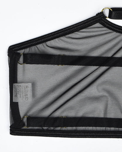 Fyrdelat set met doorzinchting Mesh-BH en tRoze