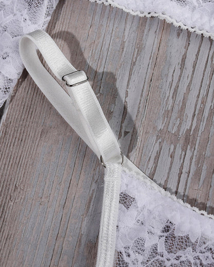 Doorzinchting Kantblus met lange mouwen set