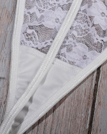 Doorzinchting Kantblus met lange mouwen set