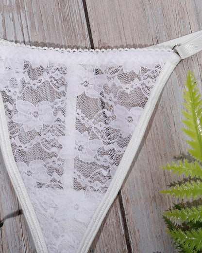 Doorzinchting Kantblus met lange mouwen set