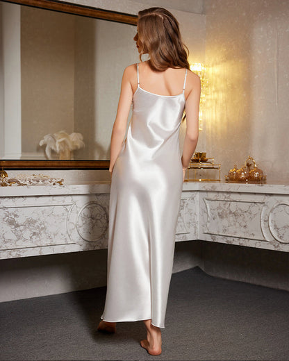 SatinjnKant Nachtjurk met Hjistapplinkatinoner