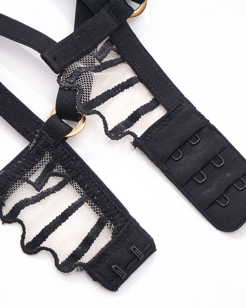 Tunna Broderade BH- en Trosset inn 2 Delar