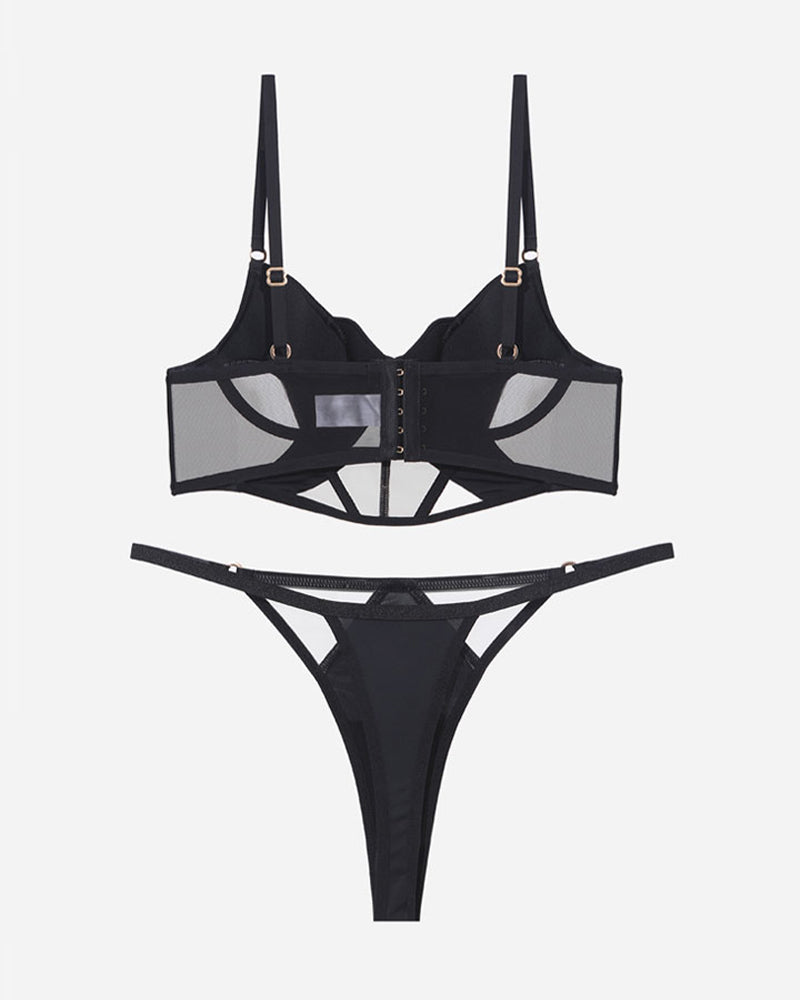 Push Up Mesh BH en Trosset met Eleganta Detaljer