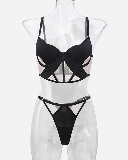 Push Up Mesh BH en Trosset met Eleganta Detaljer