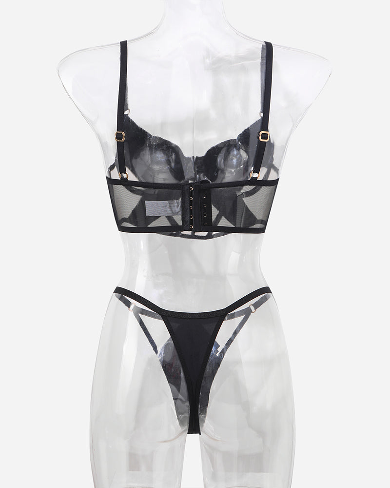 Push Up Mesh BH en Trosset met Eleganta Detaljer