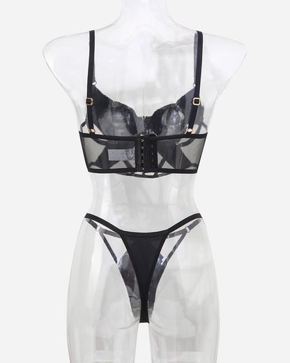 Push Up Mesh BH en Trosset met Eleganta Detaljer