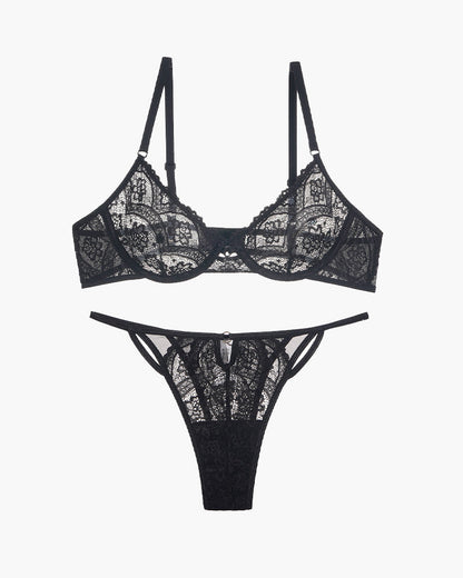 Kant BH met 3/4-kupa en StrinngtRoze Set