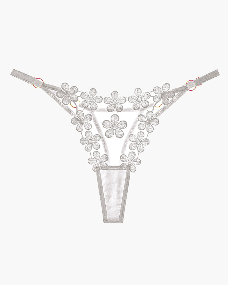 Blomminga Broderade Mesh-Kant slinpje