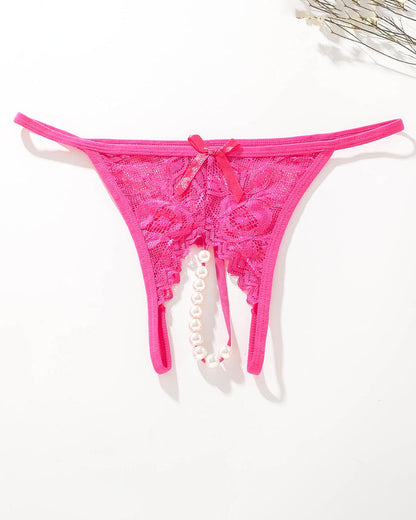 laagTainllede slinpje met T-Band en Kant en Pisldetaljer