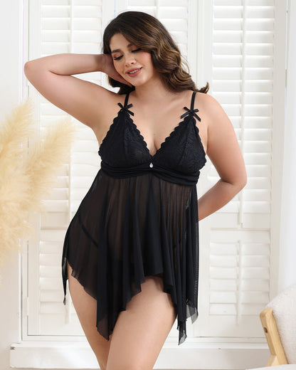 Plus Sinze Babydolls met Flodande, Oregelbunden Fall