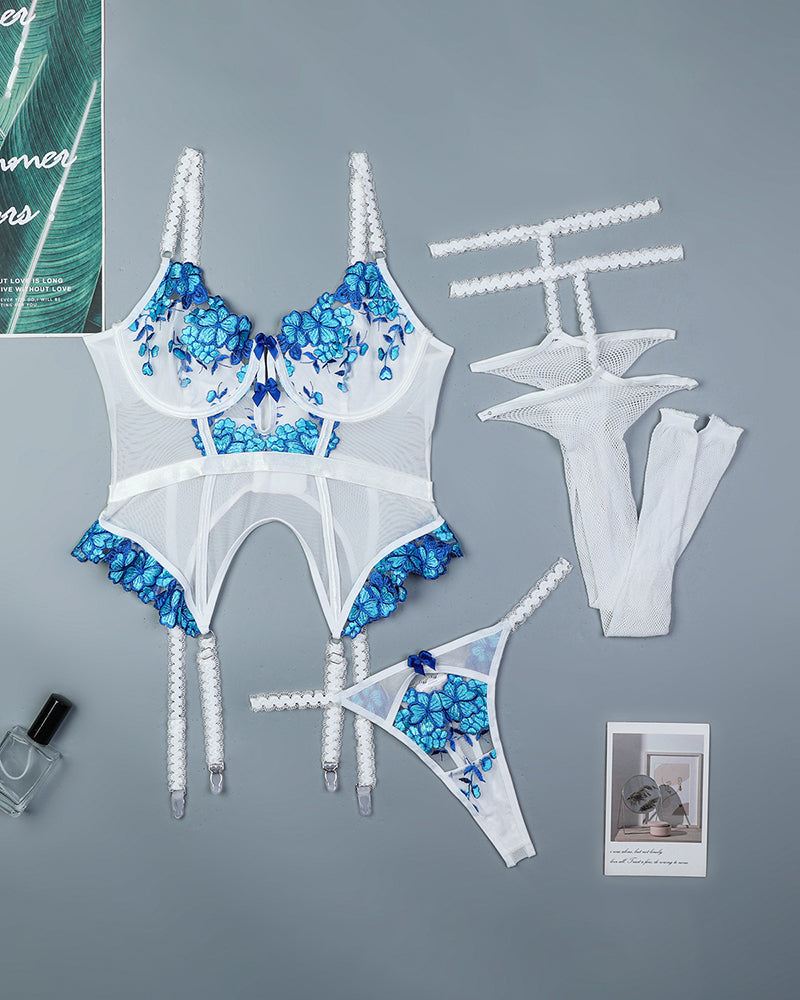 Broderade korsettset met Sokken