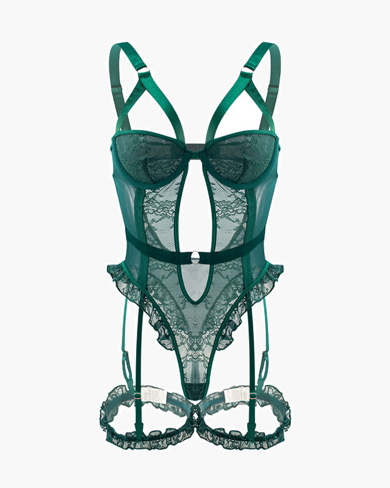 Rygglos Kantteddy met Kousenband en Bensmycken