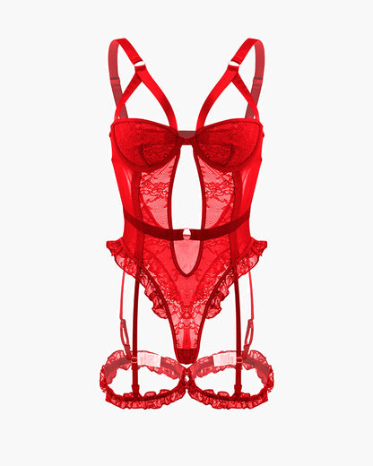 Rygglos Kantteddy met Kousenband en Bensmycken