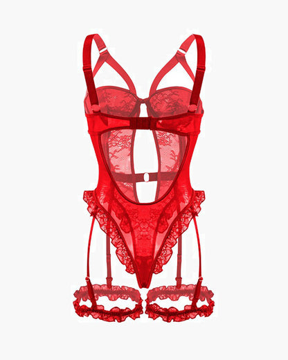 Rygglos Kantteddy met Kousenband en Bensmycken