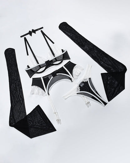 Choker Push Up BH met Kousenbandhouder Linngerineset