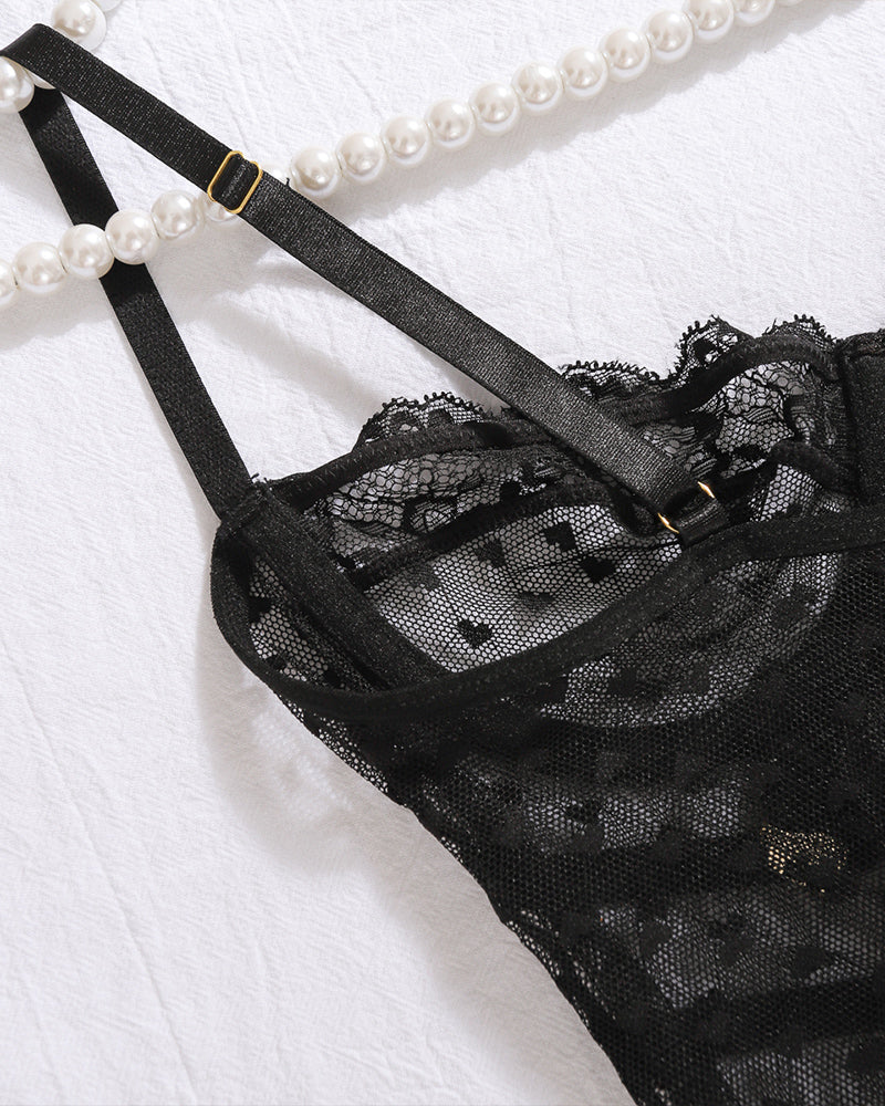 Doorzinchting Hjistformad Polkaprincking kanten jurk