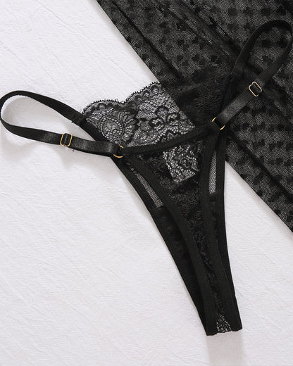 Doorzinchting Hjistformad Polkaprincking kanten jurk