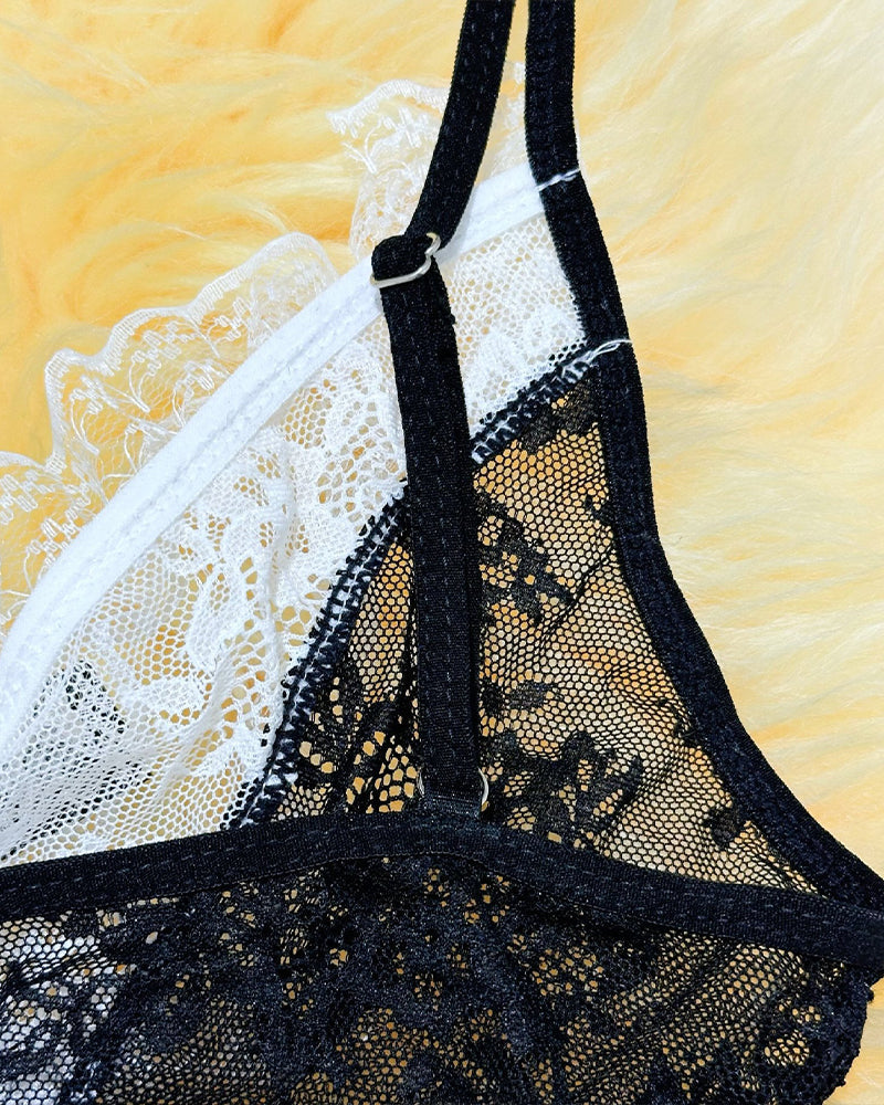 Maind-kostym inn Doorzinchting kanten jurk met Matchande Set