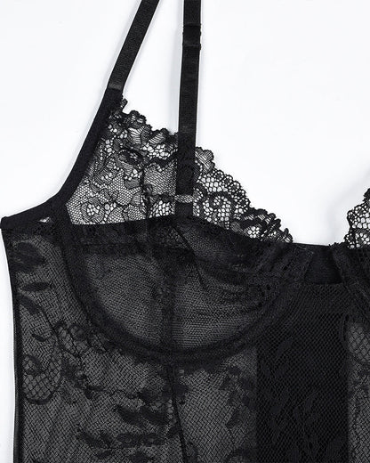 Doorzinchting Nachtjurk inn Kant met strinngtRoze