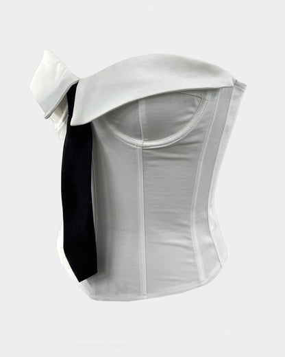 Axelbandslos Knyt Korsettopp met Stalstvanar Bustiner