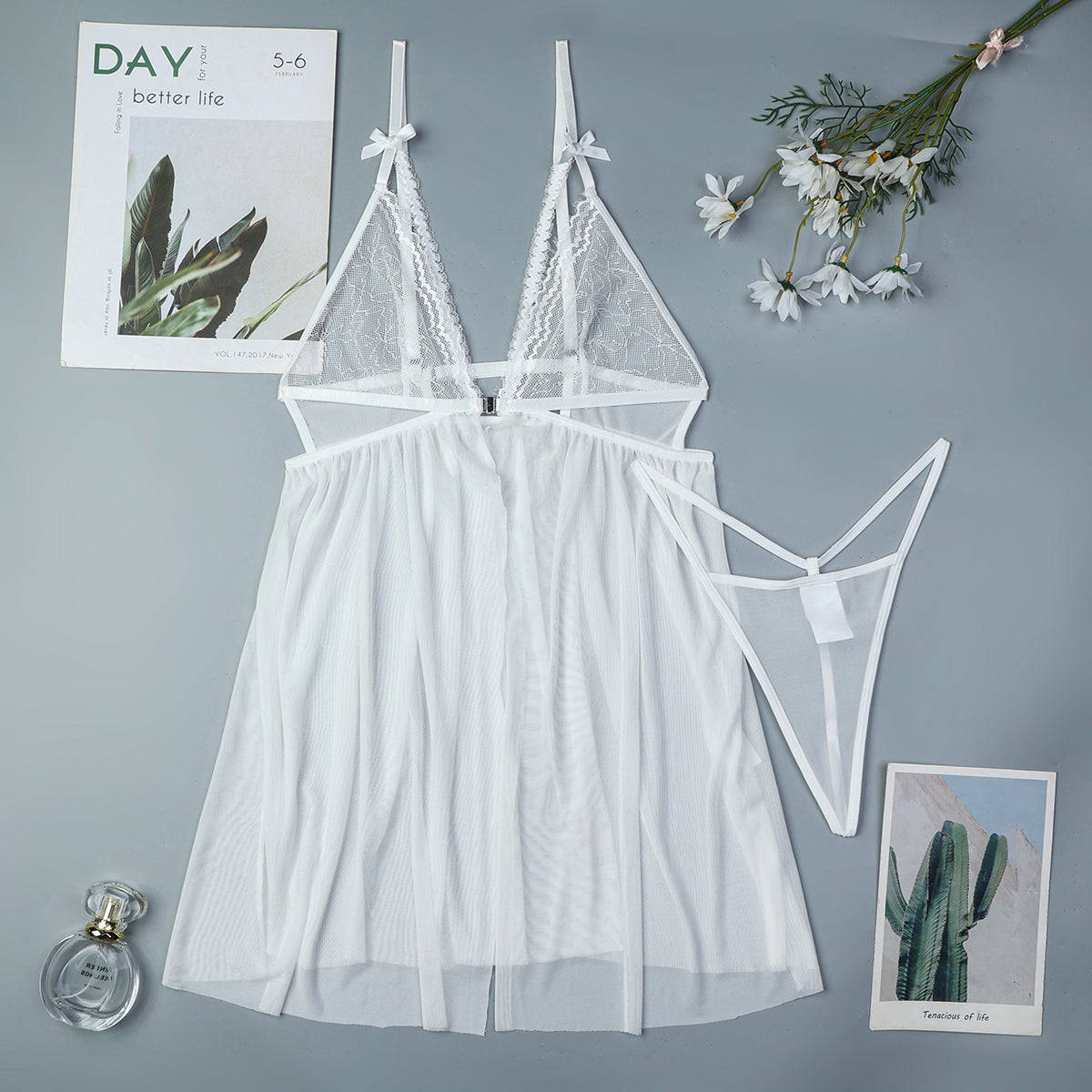 KontrastKant Nachtjurk met Strink