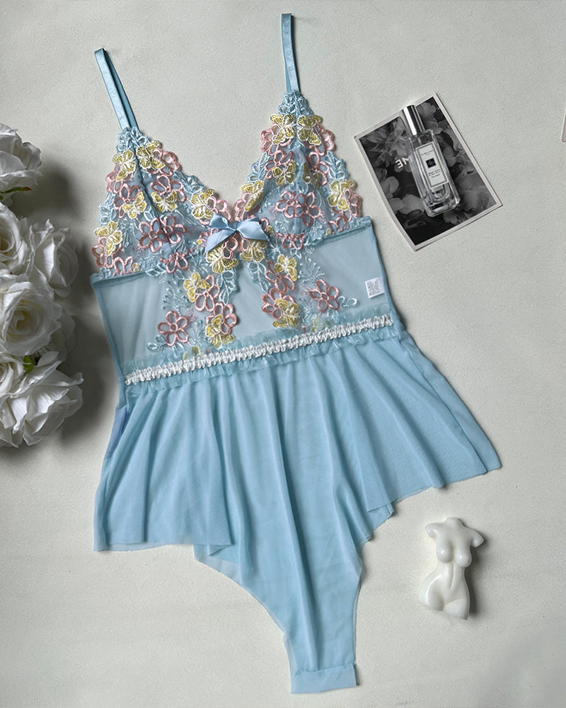 Broderad Body inn Bloemen Kant