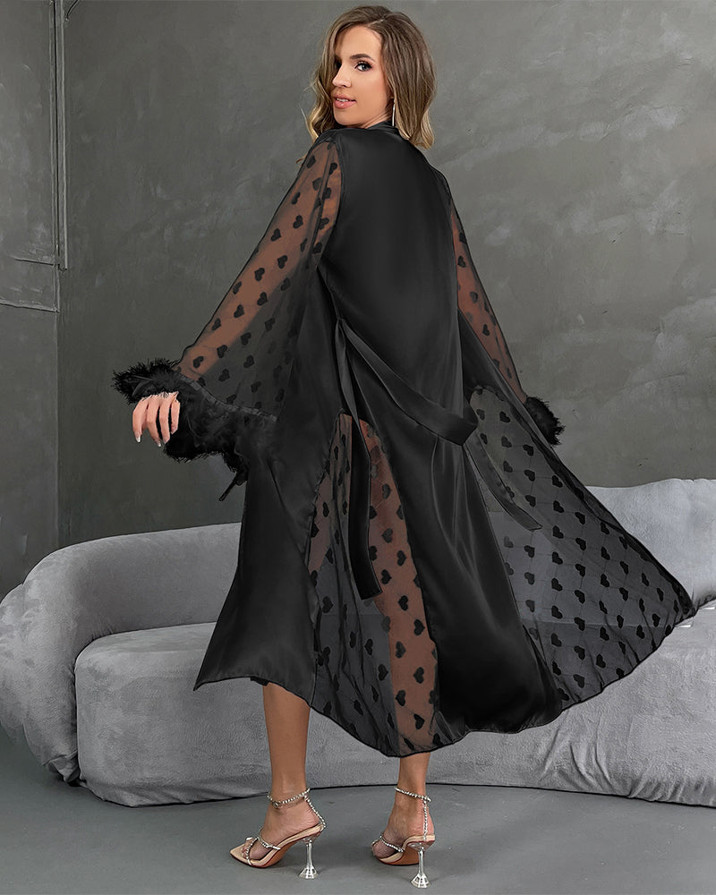 Hjistfjader nachtjurk met riem