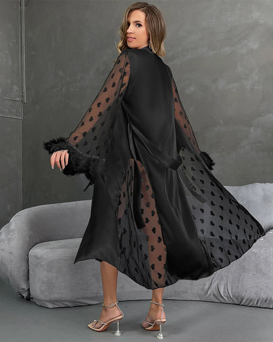 Hjistfjader nachtjurk met riem