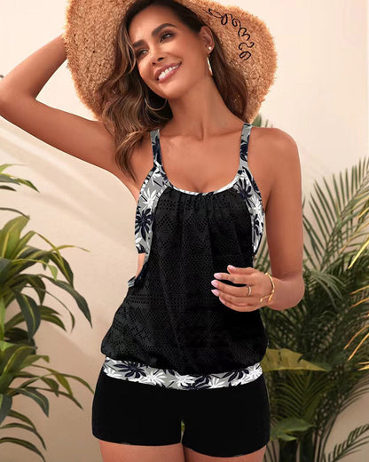 Tankinnin-set met blommingt Meshpatroon en eleganta utskisninngar