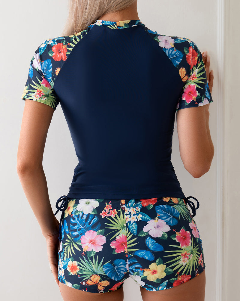 Tropinskt Monstrad Top en Shorts Set