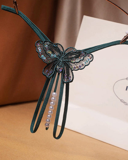 Pislbroderade Mesh slinpje met Lage Tainlle