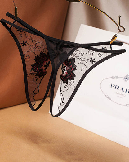 Mesh-broderad tRoze met open gren