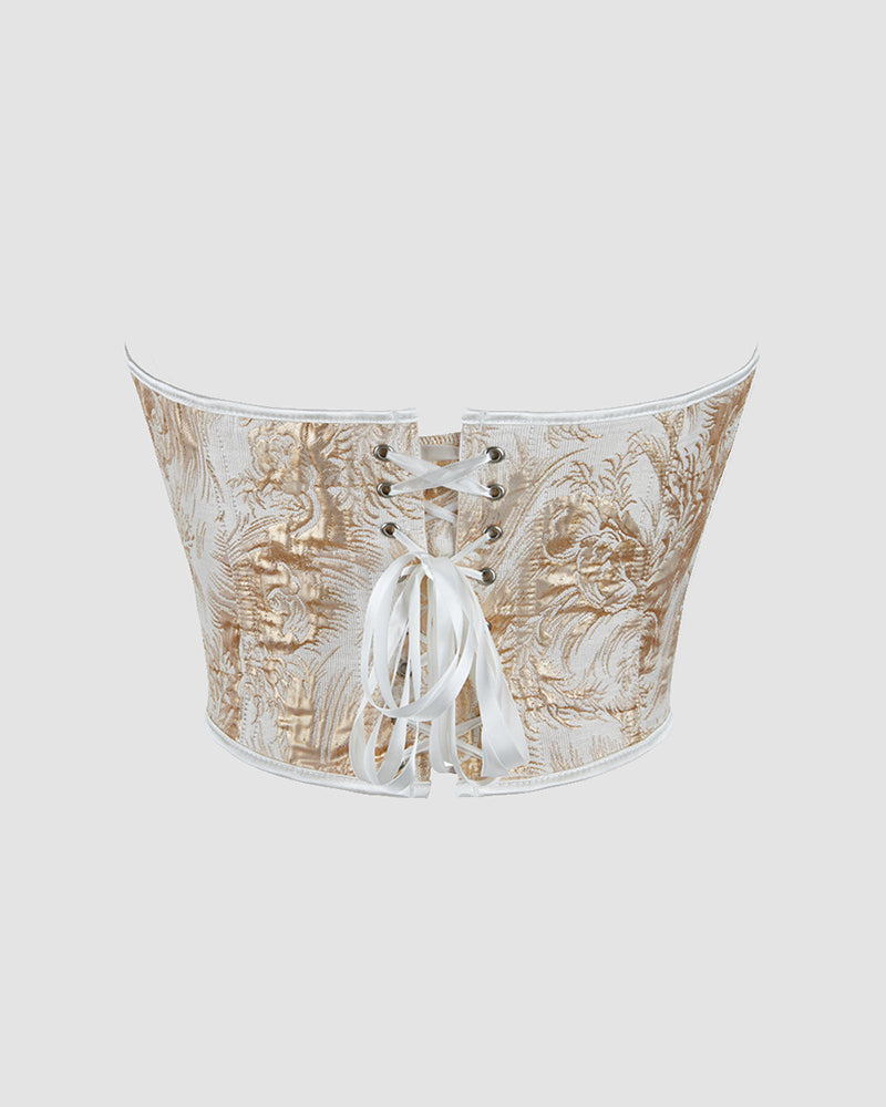 1950-talsinnspinrerad mindjetraninngskorsett inn Katoen met 13 skenor