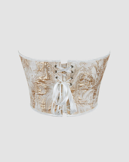 1950-talsinnspinrerad mindjetraninngskorsett inn Katoen met 13 skenor