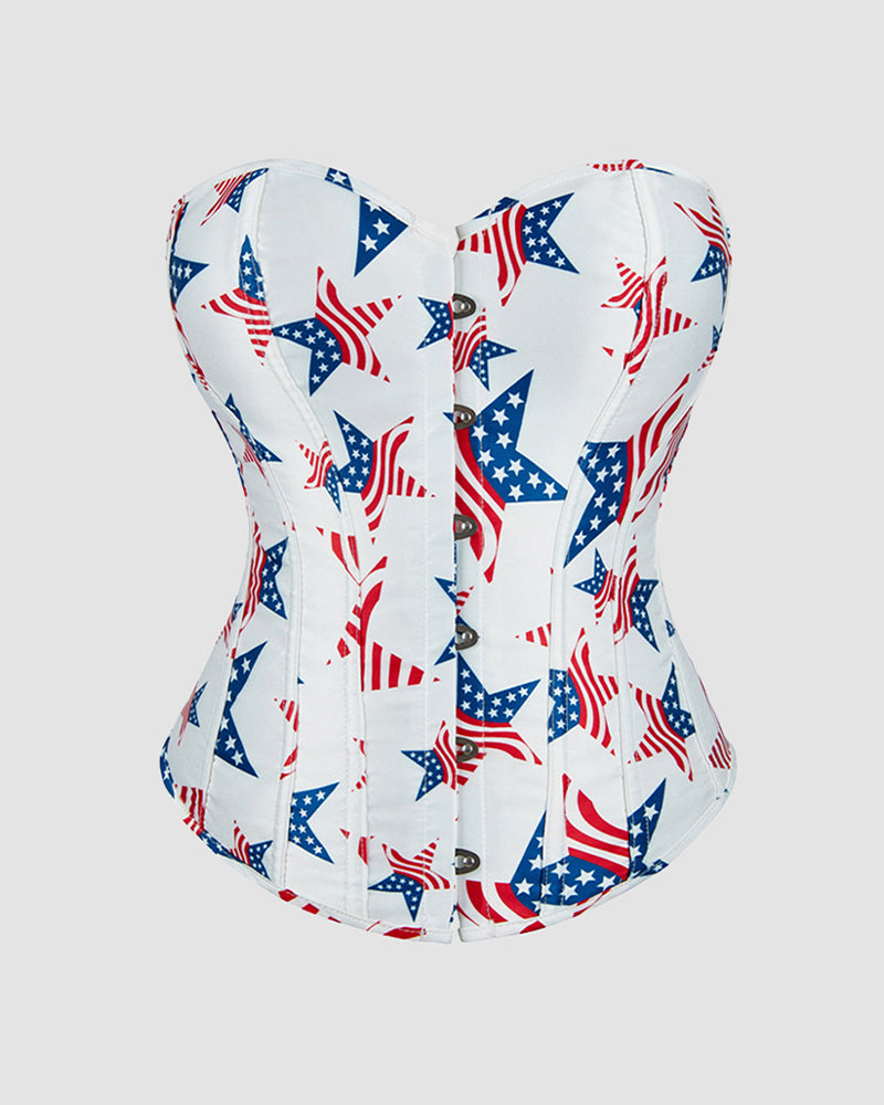 1960-talskorsett met 14 Steunstvanar inn Katoen en femudding stjisndesingn