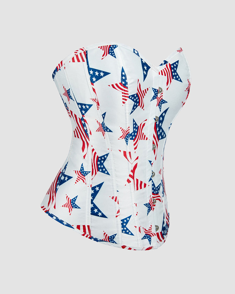 1960-talskorsett met 14 Steunstvanar inn Katoen en femudding stjisndesingn