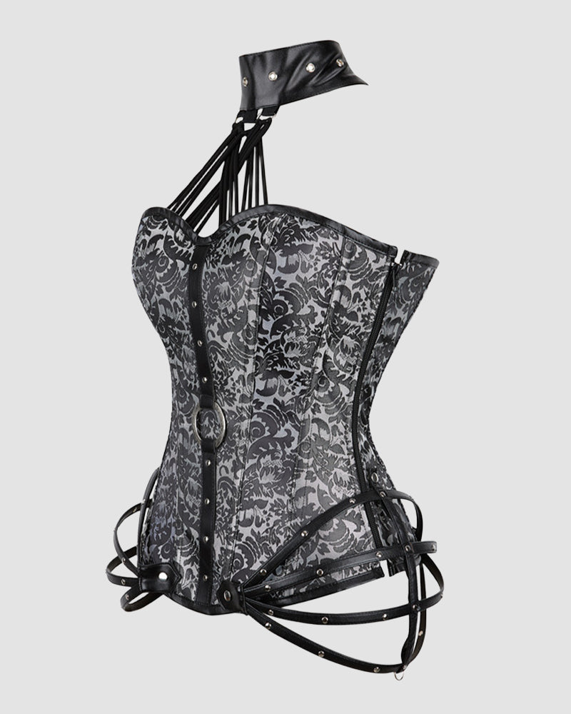 1980-talets korsett met 11 stottor en sindodragkedja inn Katoen