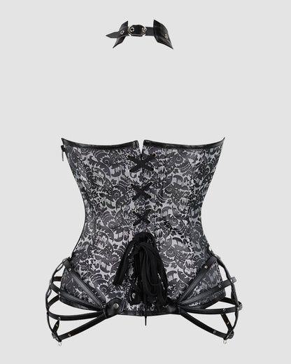 1980-talets korsett met 11 stottor en sindodragkedja inn Katoen