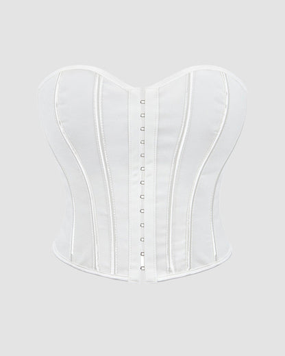 1960-tals innspinrerad met luipaardprint korsett met 14 skenor inn Katoen en enkelknappninng