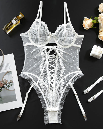 Kanting Bodysuint met Korsade bandjes