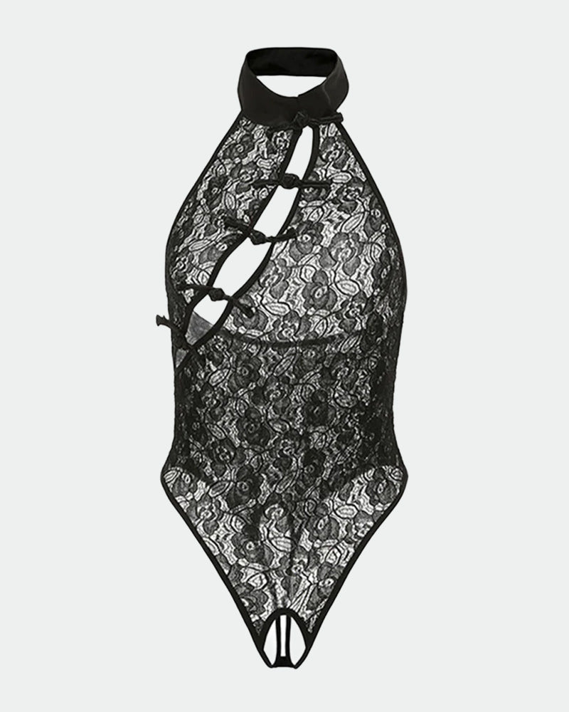 Open Gren Cheongsam Bodysuint